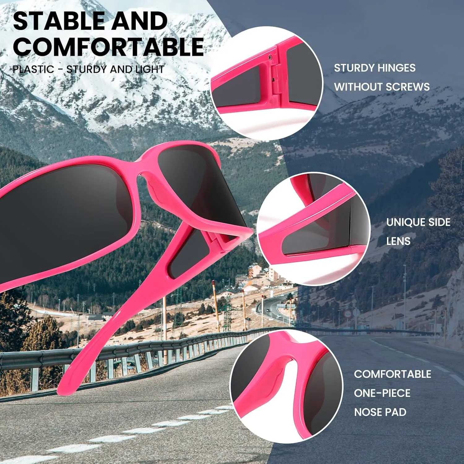 Polarized Wrap Around Sunglasses for Women Running Cycling Sports Sun Glasses Trendy 2025 Shades