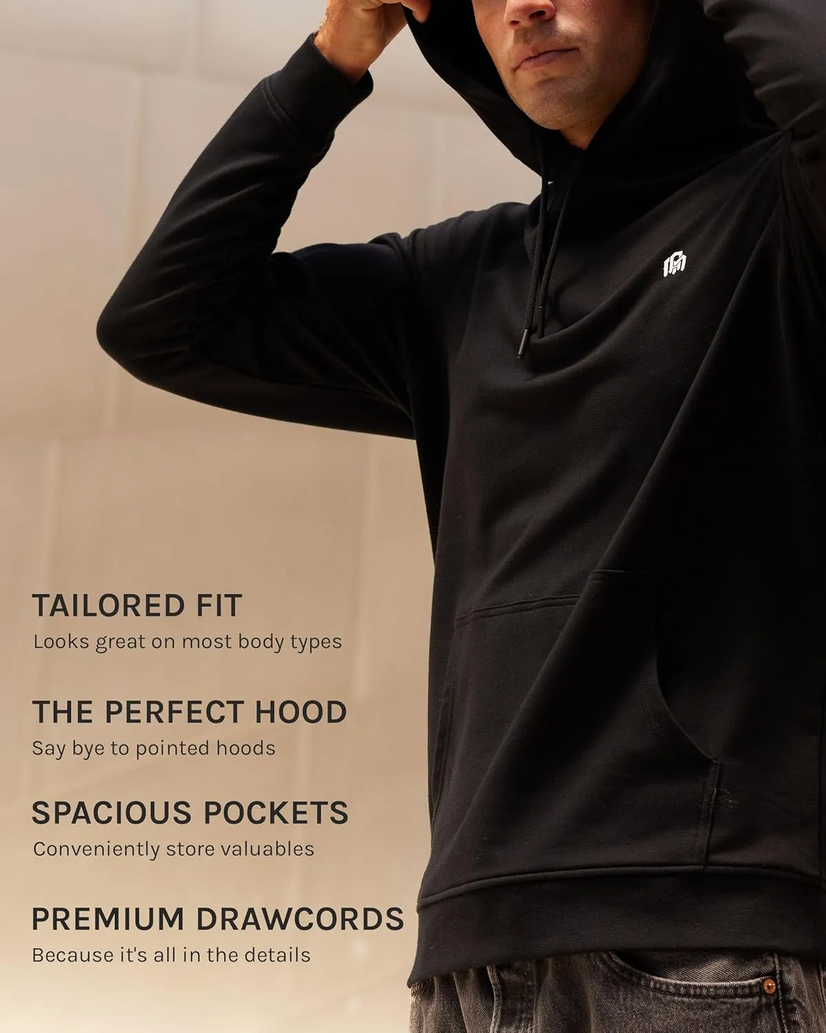 Premium Hoodies for Men S - 4XL Lightweight Casual Fitted Plain Pullover Sweatshirt