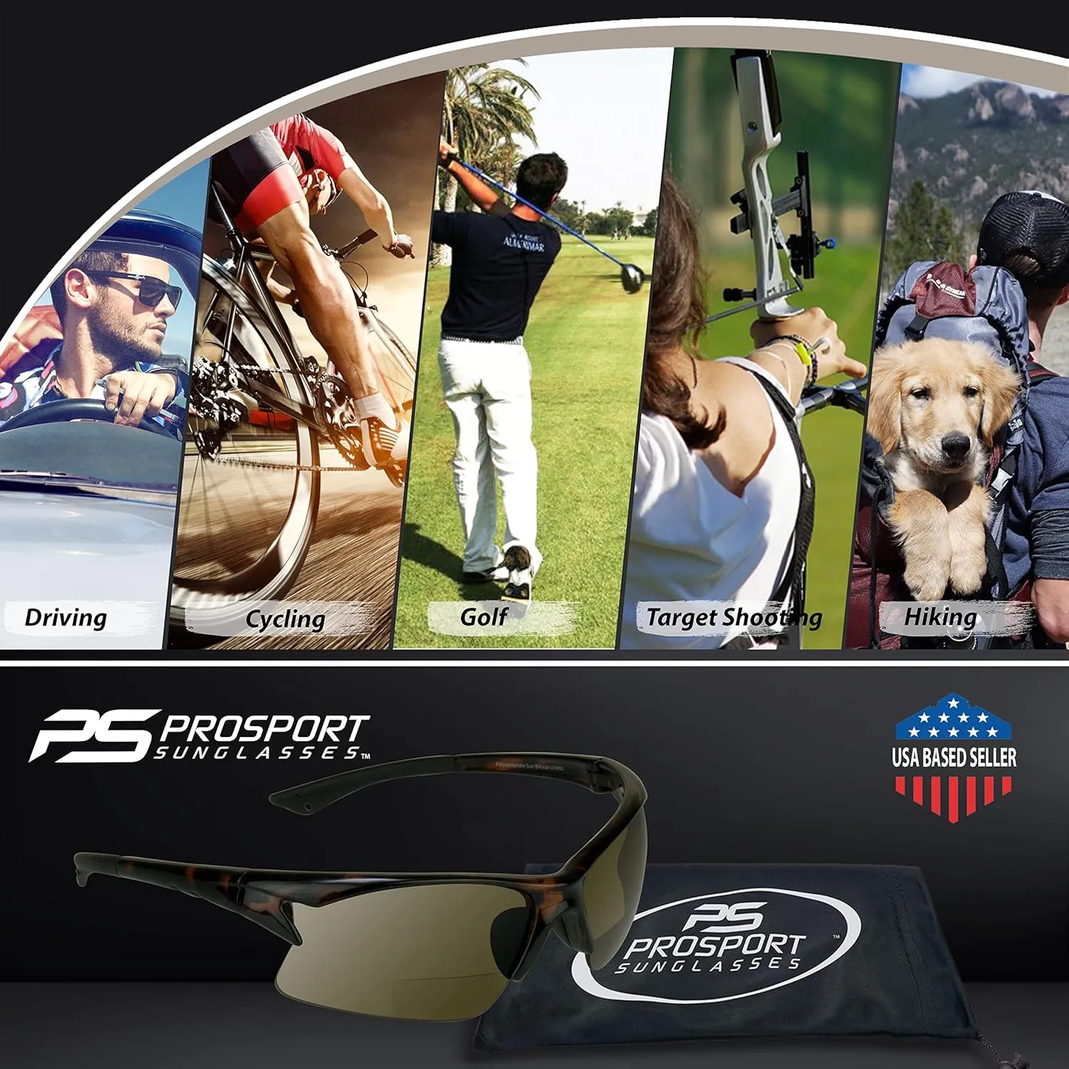 proSPORT BIFOCAL Sunglasses Readers Men Women ForSport Cycling Running Fishing Golfing Riding Driving  1.50  2.00  2.50. 3.00