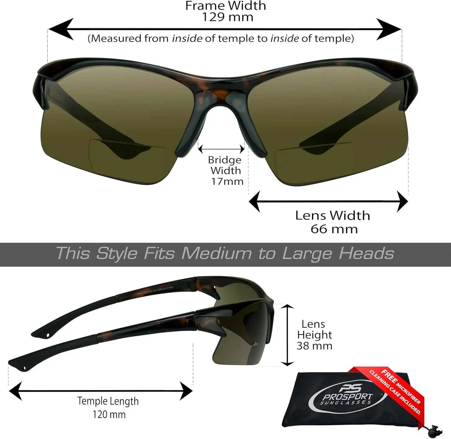 proSPORT BIFOCAL Sunglasses Readers Men Women ForSport Cycling Running Fishing Golfing Riding Driving  1.50  2.00  2.50. 3.00