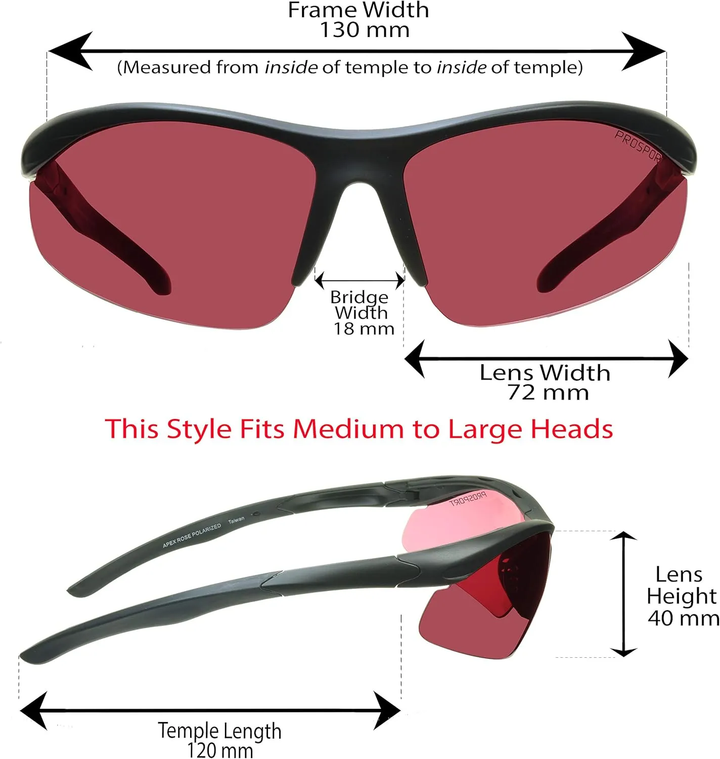 proSPORT Polarized Sunglasses Pink Rose Lens or HD Lens Unbreakable Light weight TR90