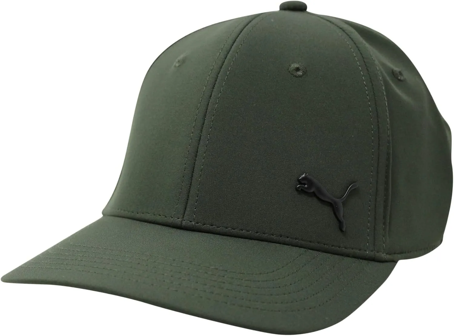 PUMA Evercat Alloy Mesh Stretch Fit Baseball Cap, Dark Green, Small-Medium US