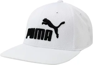 PUMA Evercat Luke Stretch Fit Cap, White/Black, Small-Medium US