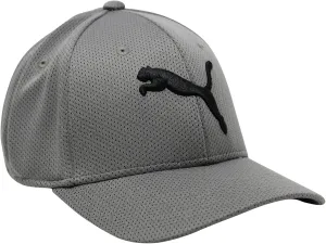 PUMA Evercat Mesh Stretch Fit Baseball Cap, Grey/Black, Small-Medium US