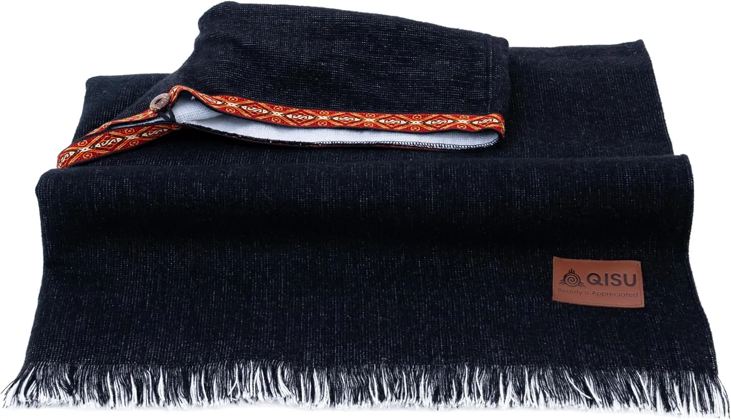 QISU Alpaca Wool Poncho, Handmade in Ecuador, Thick, Warm and Alpaca Wool Poncho, Lightweight and Soft