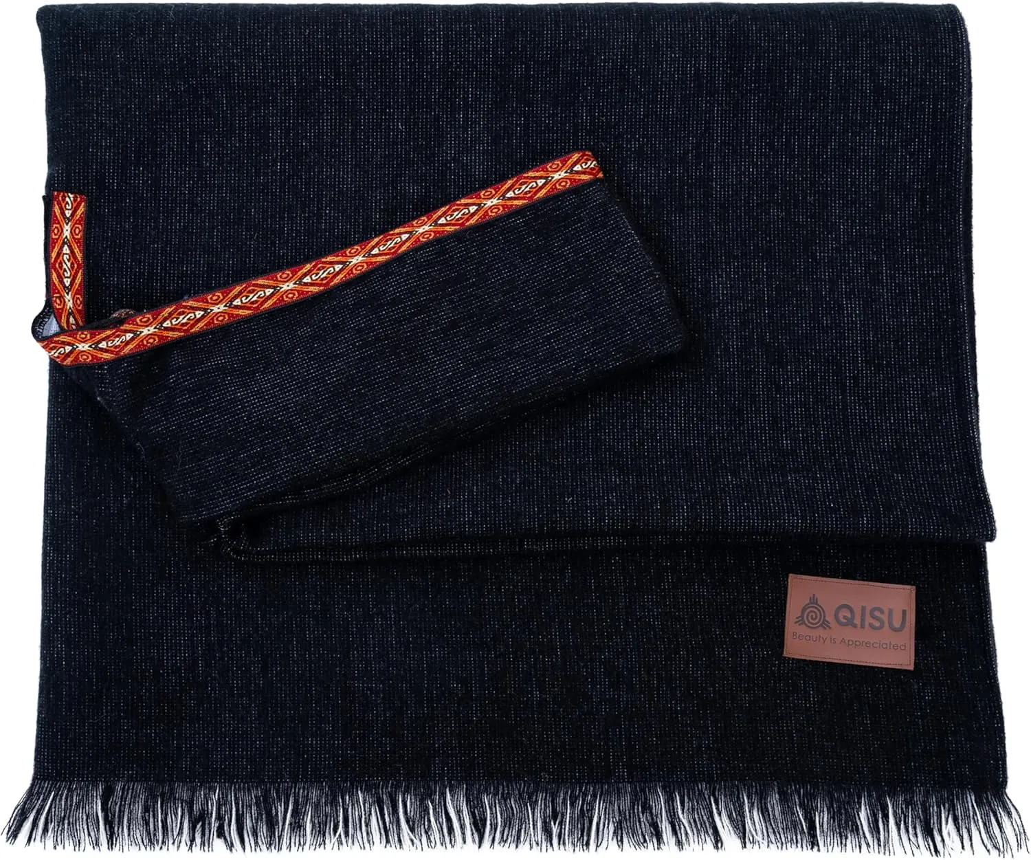 QISU Alpaca Wool Poncho, Handmade in Ecuador, Thick, Warm and Alpaca Wool Poncho, Lightweight and Soft