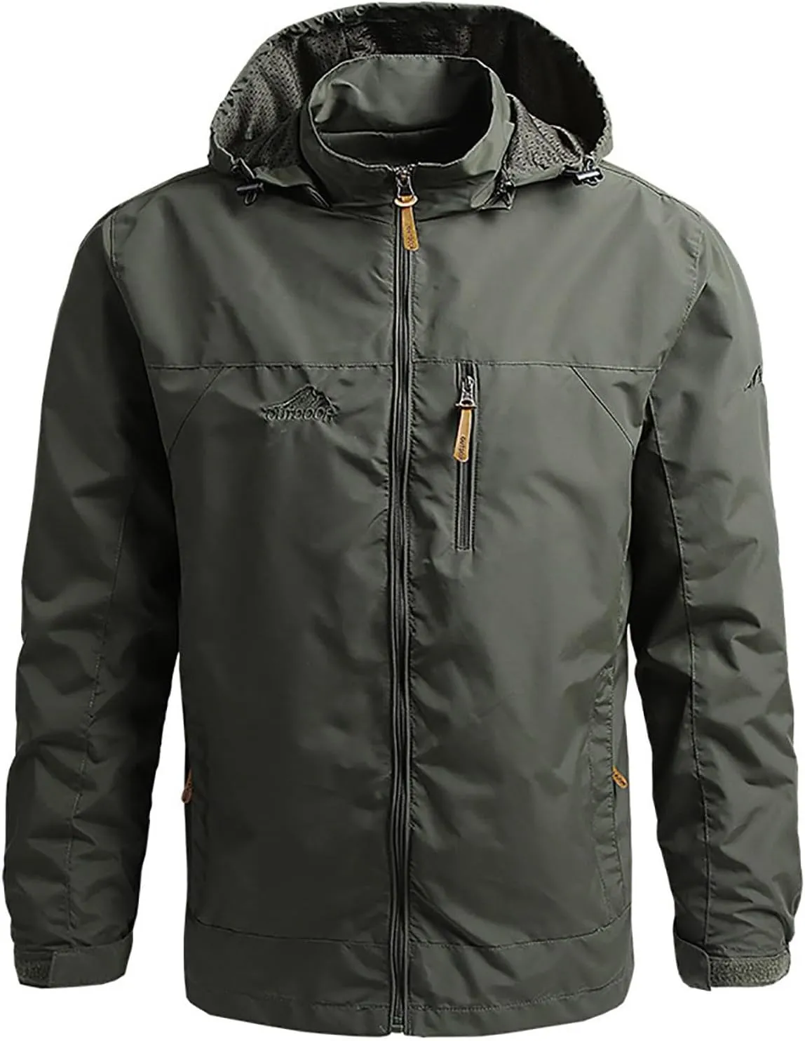 Rain Jacket for Men, Mens Waterproof Raincoat Lightweight Rain Jackets Outdoor Rain Coat Windbreaker with Pockets