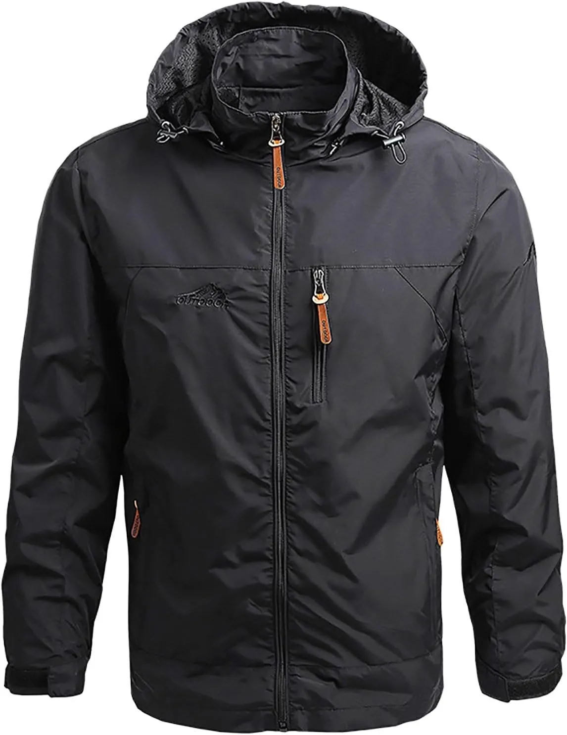 Rain Jacket for Men, Mens Waterproof Raincoat Lightweight Rain Jackets Outdoor Rain Coat Windbreaker with Pockets
