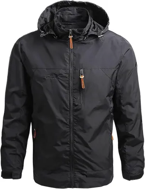 Rain Jacket for Men, Mens Waterproof Raincoat Lightweight Rain Jackets Outdoor Rain Coat Windbreaker with Pockets