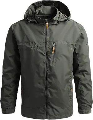 Rain Jacket for Men, Mens Waterproof Raincoat Lightweight Rain Jackets Outdoor Rain Coat Windbreaker with Pockets