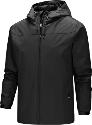 Rain Jacket For Men Waterproof Lightweight Rain Gear for Golf Hiking Cycling Raincoat Comfy Climbing Rain Jacket