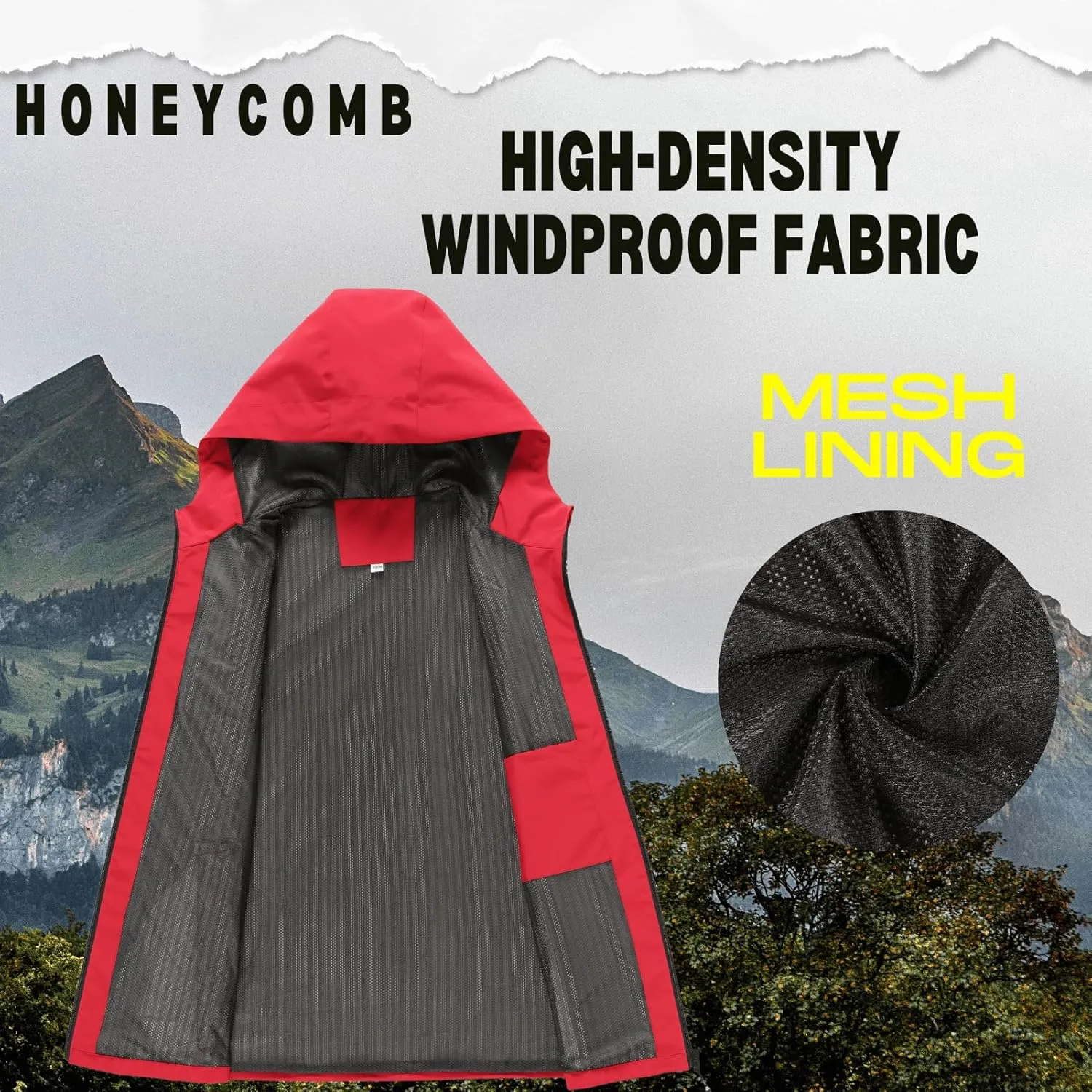 Rain Jacket Men's Lightweight Jackets Waterproof Jackets for Men Outdoor Hiking Gof Hooded Rain Coat Windbreaker