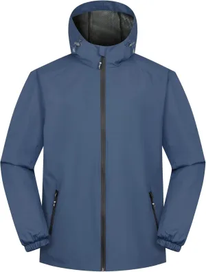 Rain Jacket Men's Lightweight Jackets Waterproof Jackets for Men Outdoor Hiking Gof Hooded Rain Coat Windbreaker