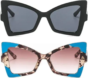Retro Cat Eye Sunglasses Vintage Butterfly shaped Sunglasses Colorful Women Sunglasses Trendy Sunglasses for Party