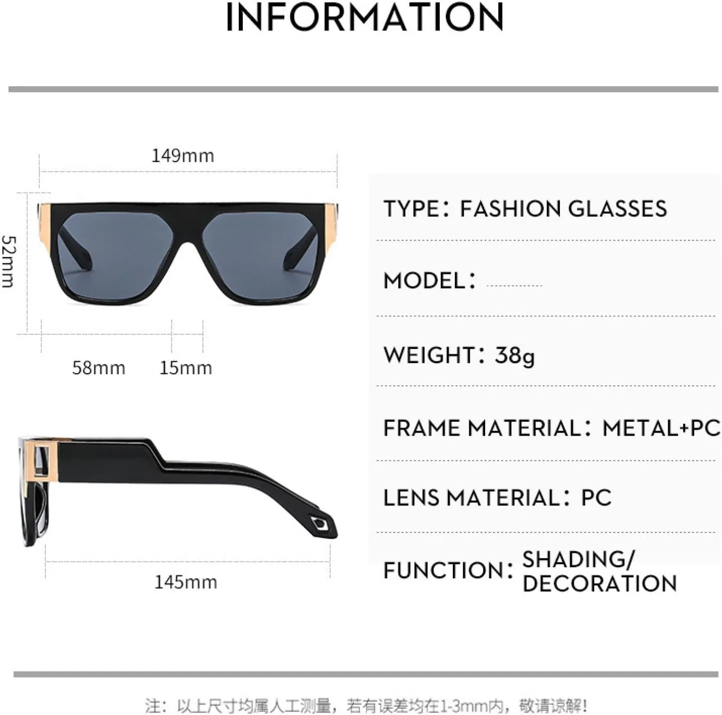 Retro Luxury Frame Square Sunglasses for Men Women Trendy Outdoors Travels Driving Sunglasses Uv400