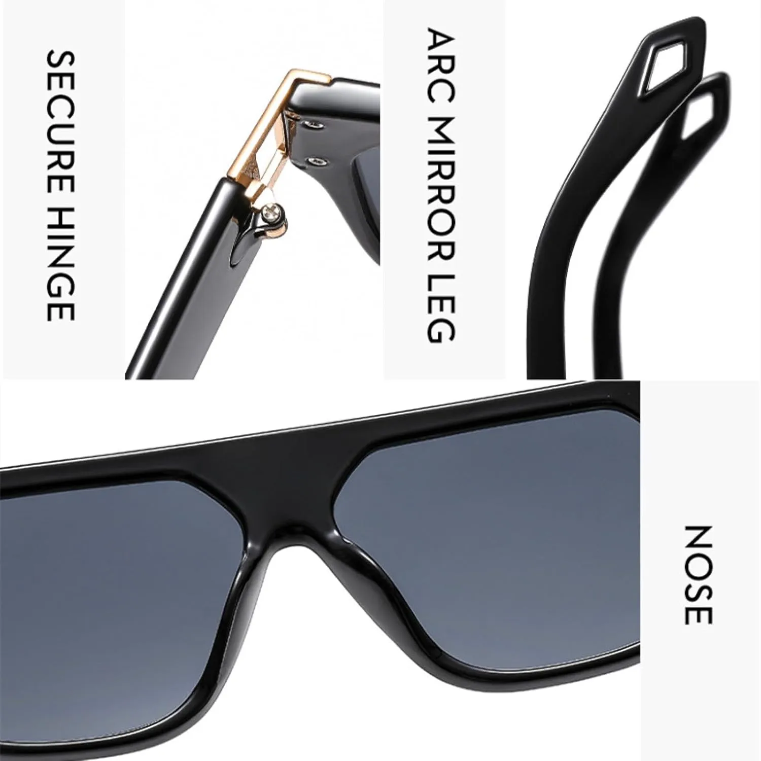 Retro Luxury Frame Square Sunglasses for Men Women Trendy Outdoors Travels Driving Sunglasses Uv400