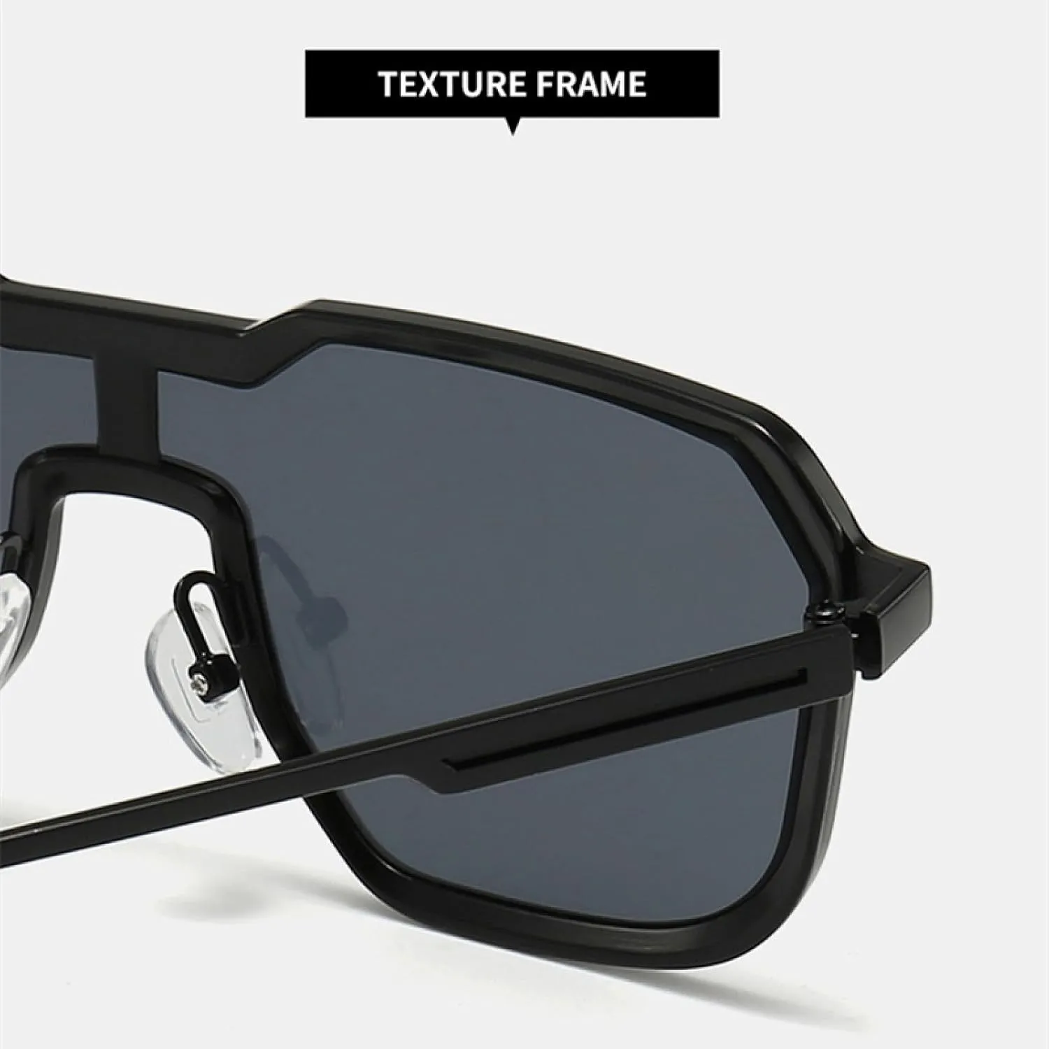 Retro One Piece Men Metal Frame Sunglasses Fashion Punk Women Trending Gradient Sun Glasses