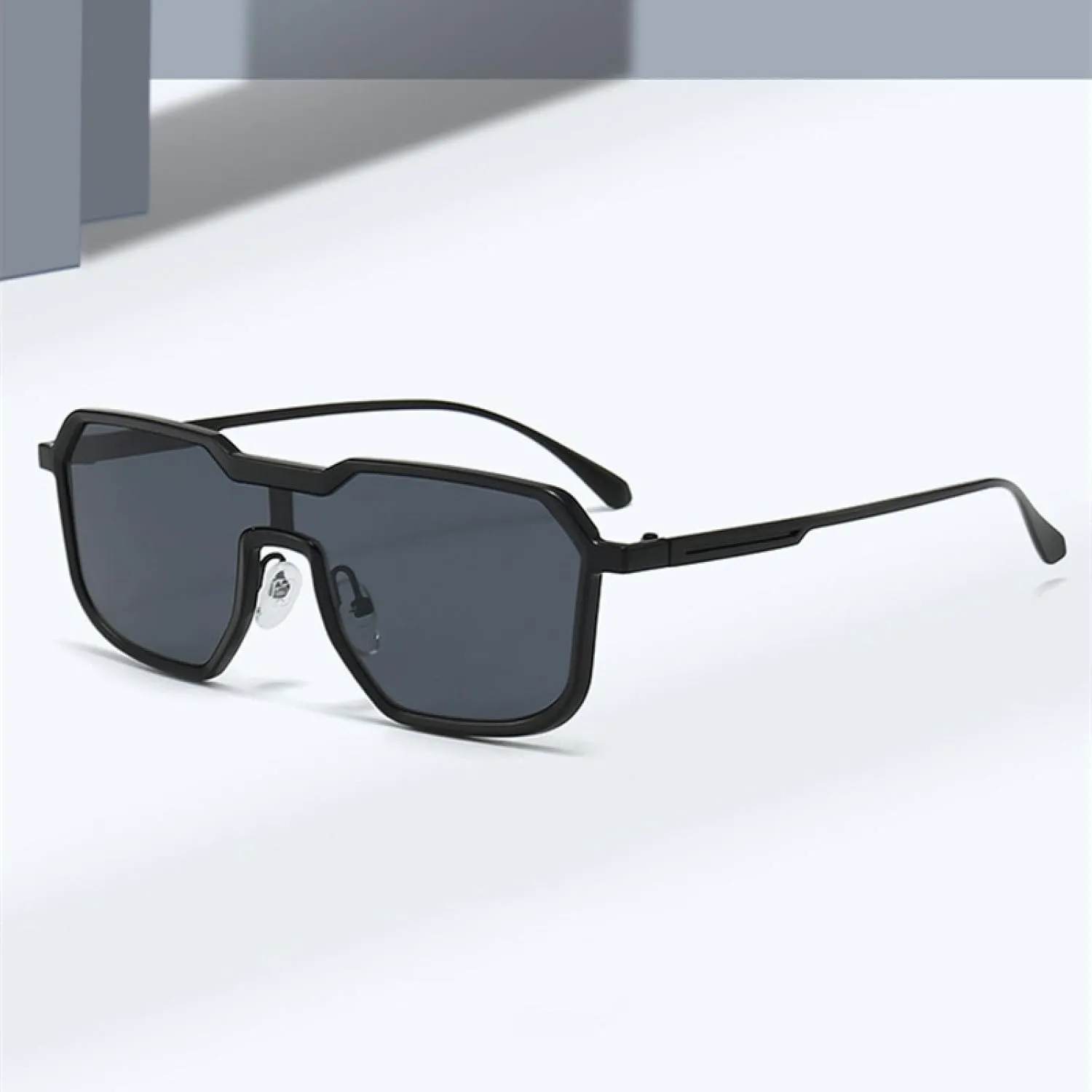 Retro One Piece Men Metal Frame Sunglasses Fashion Punk Women Trending Gradient Sun Glasses