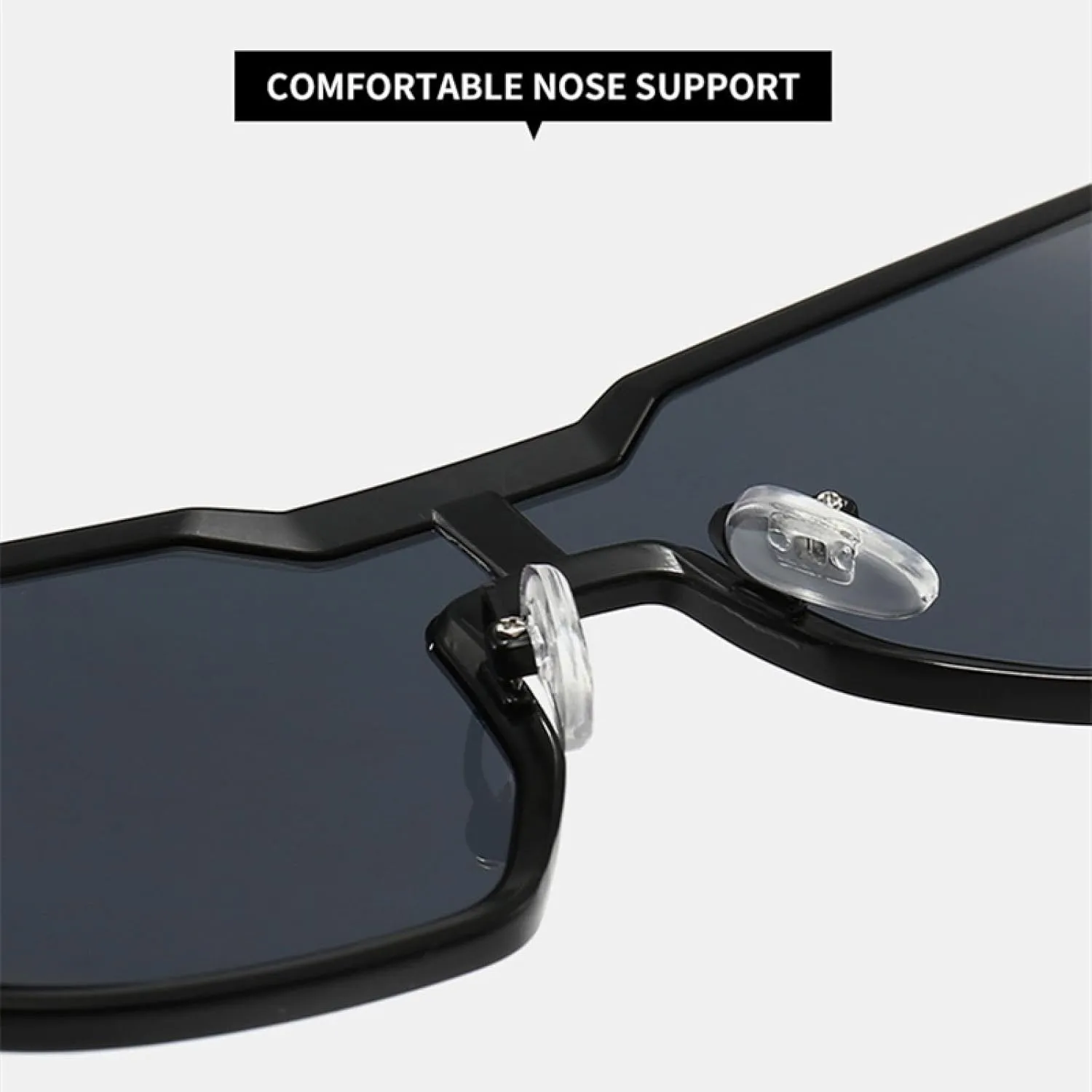 Retro One Piece Men Metal Frame Sunglasses Fashion Punk Women Trending Gradient Sun Glasses