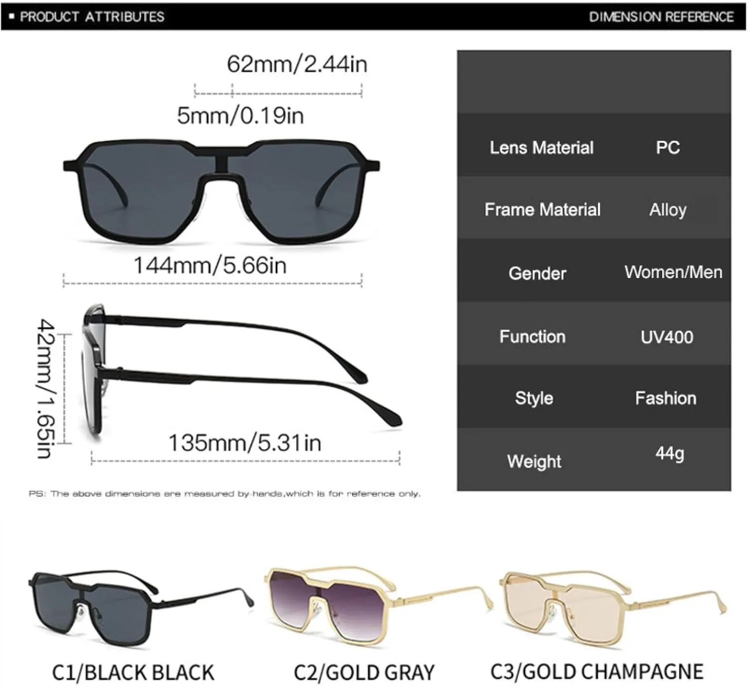 Retro One Piece Men Metal Frame Sunglasses Fashion Punk Women Trending Gradient Sun Glasses