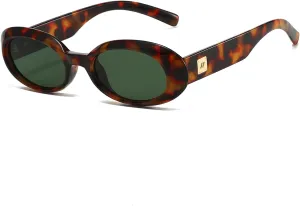 Retro Oval Sunglasses for Women Fashion Cat Eye Sunglasses Ladies 90s Vintage Oval Shades