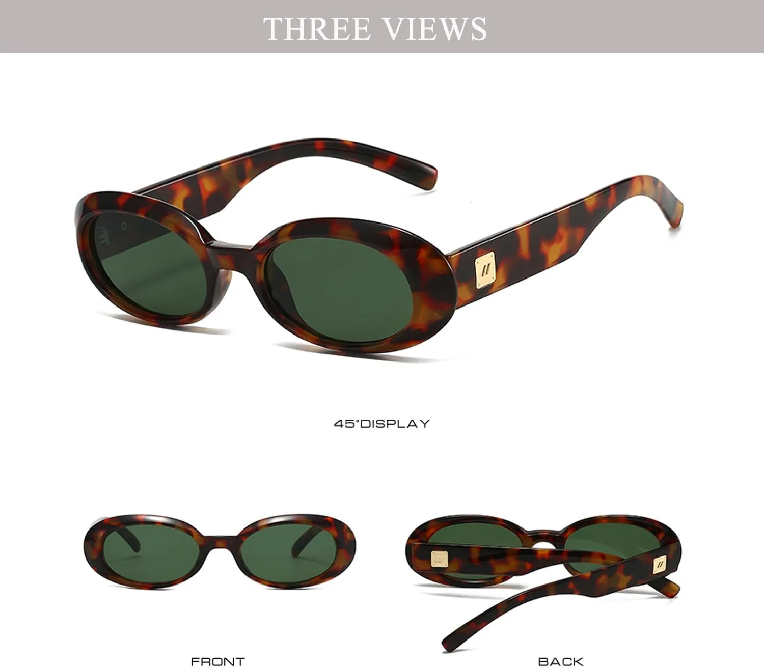 Retro Oval Sunglasses for Women Fashion Cat Eye Sunglasses Ladies 90s Vintage Oval Shades