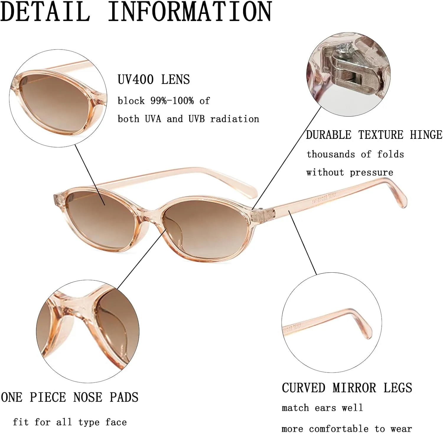 Retro Oval Sunglasses for Women y2k Trendy 90s Lightweight Shades Vintage Narrow Cat Eye Oval Sun Glasses Cool