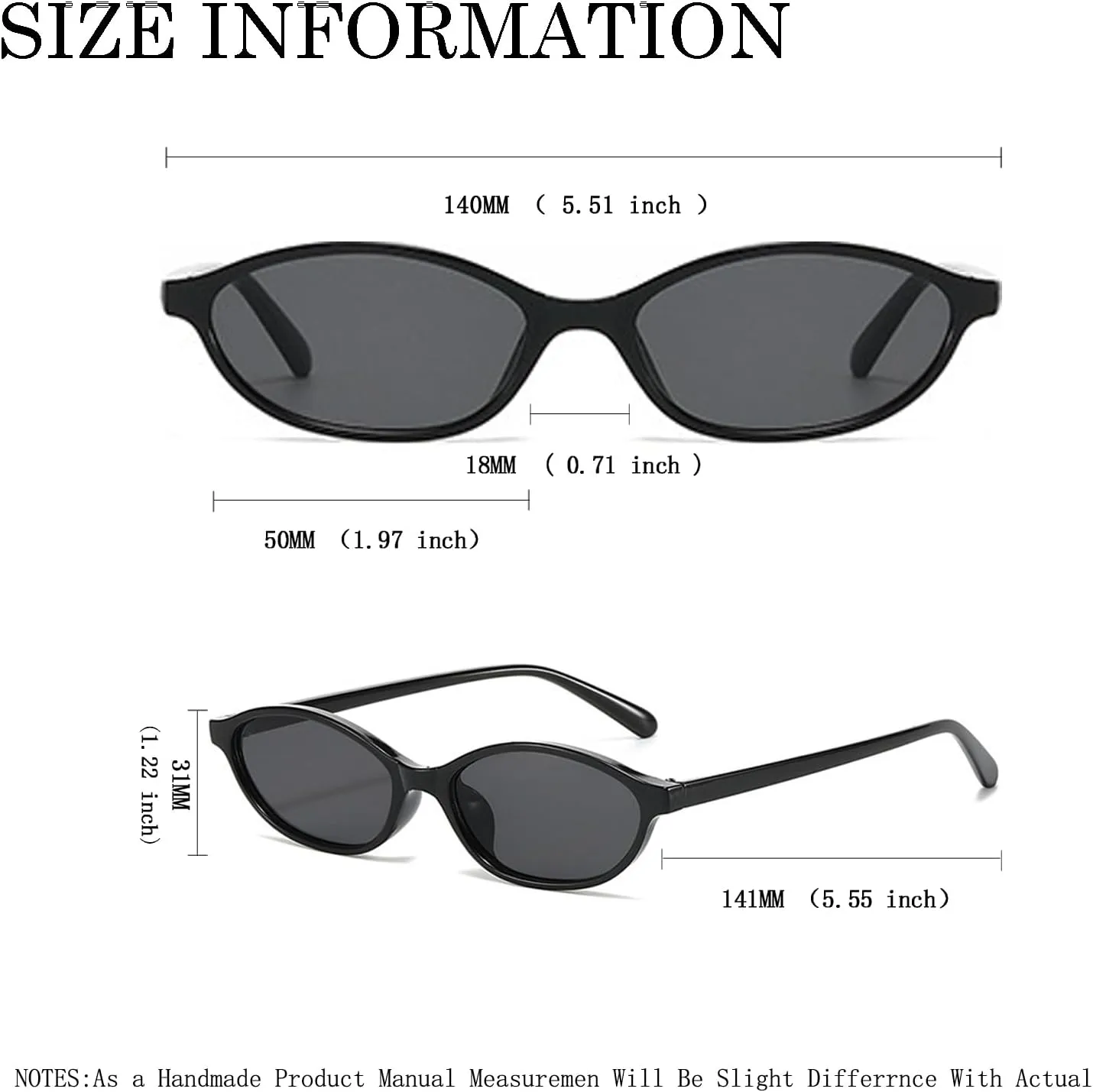 Retro Oval Sunglasses for Women y2k Trendy 90s Lightweight Shades Vintage Narrow Cat Eye Oval Sun Glasses Cool