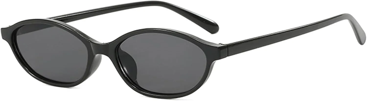 Retro Oval Sunglasses for Women y2k Trendy 90s Lightweight Shades Vintage Narrow Cat Eye Oval Sun Glasses Cool