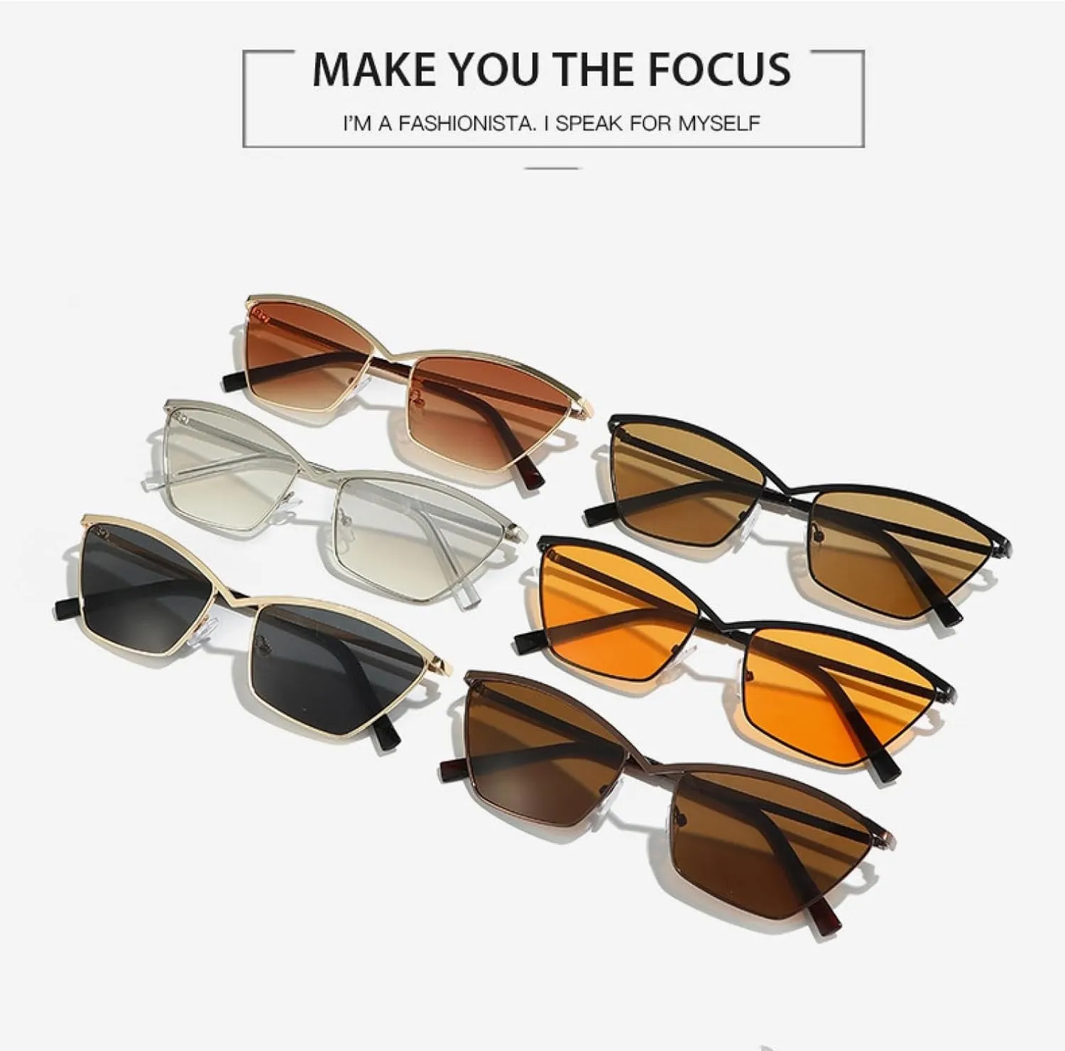 Retro Quality Cat Eye Men Women Metal Frame Sunglasses Vintage Fashion Luxury Trending Shades Uv400 Eyeglasses