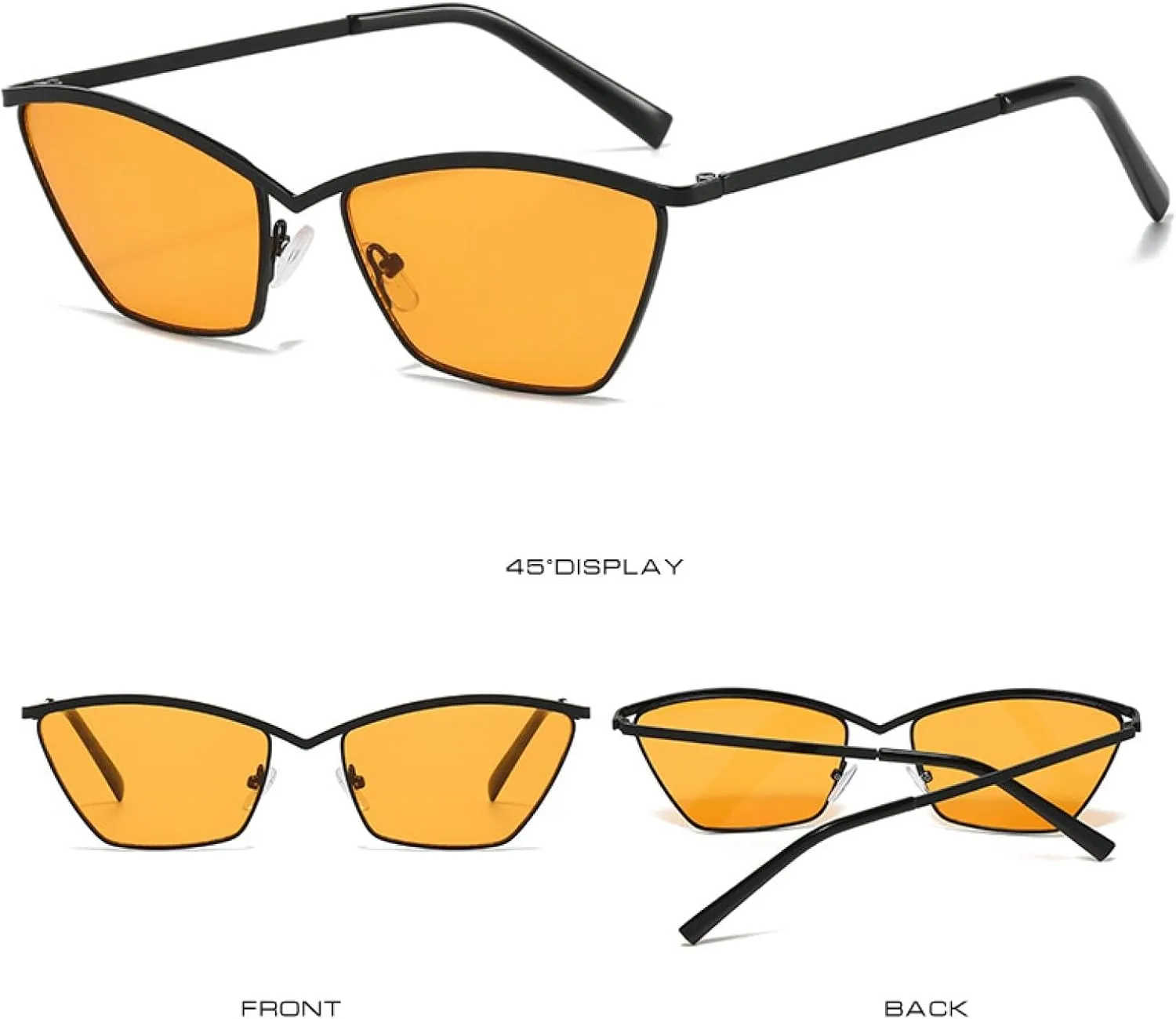 Retro Quality Cat Eye Men Women Metal Frame Sunglasses Vintage Fashion Luxury Trending Shades Uv400 Eyeglasses