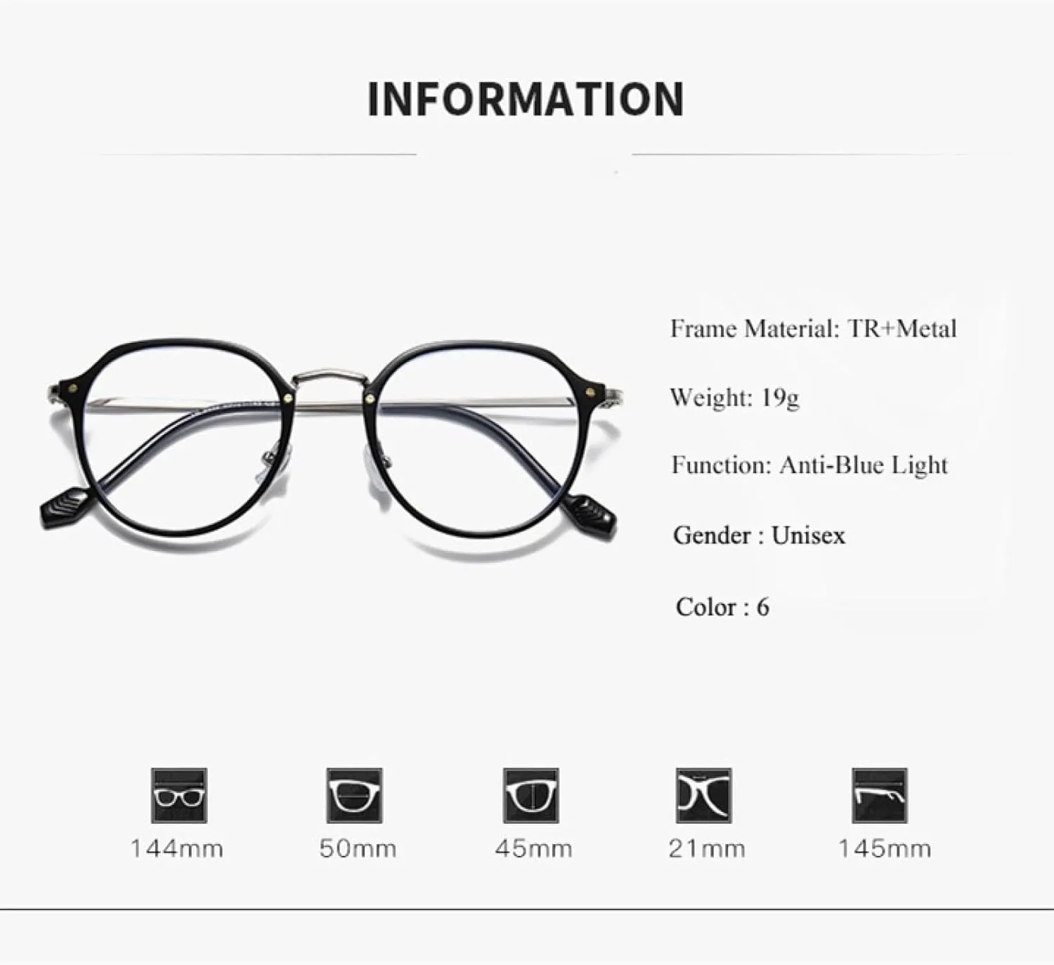 Retro Round Glasses Frame Ultralight Fashion Frames