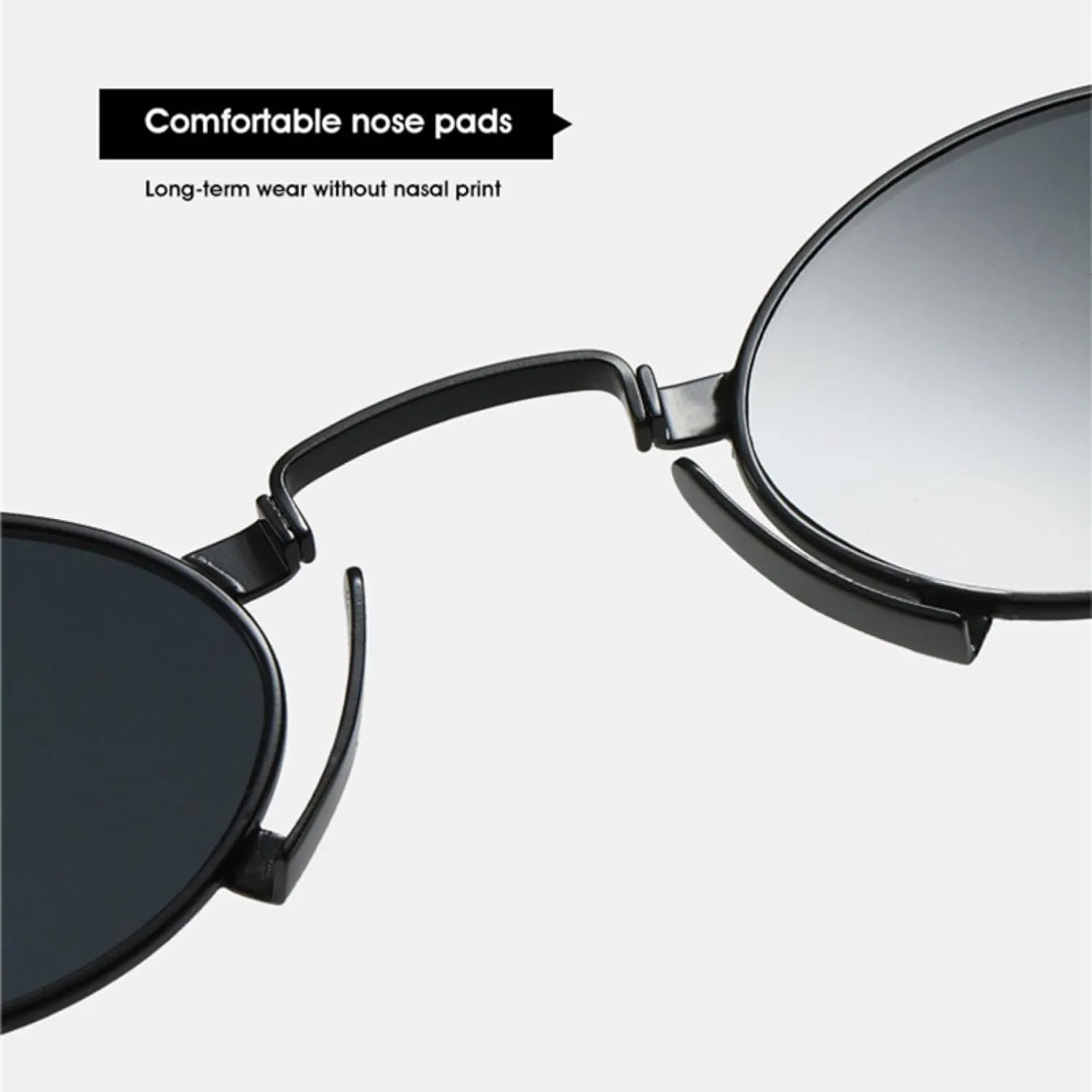Retro Small Oval Sunglasses Women Fashion Irregular Metal Frame Men Punk Shades Uv400 Sun Glasses