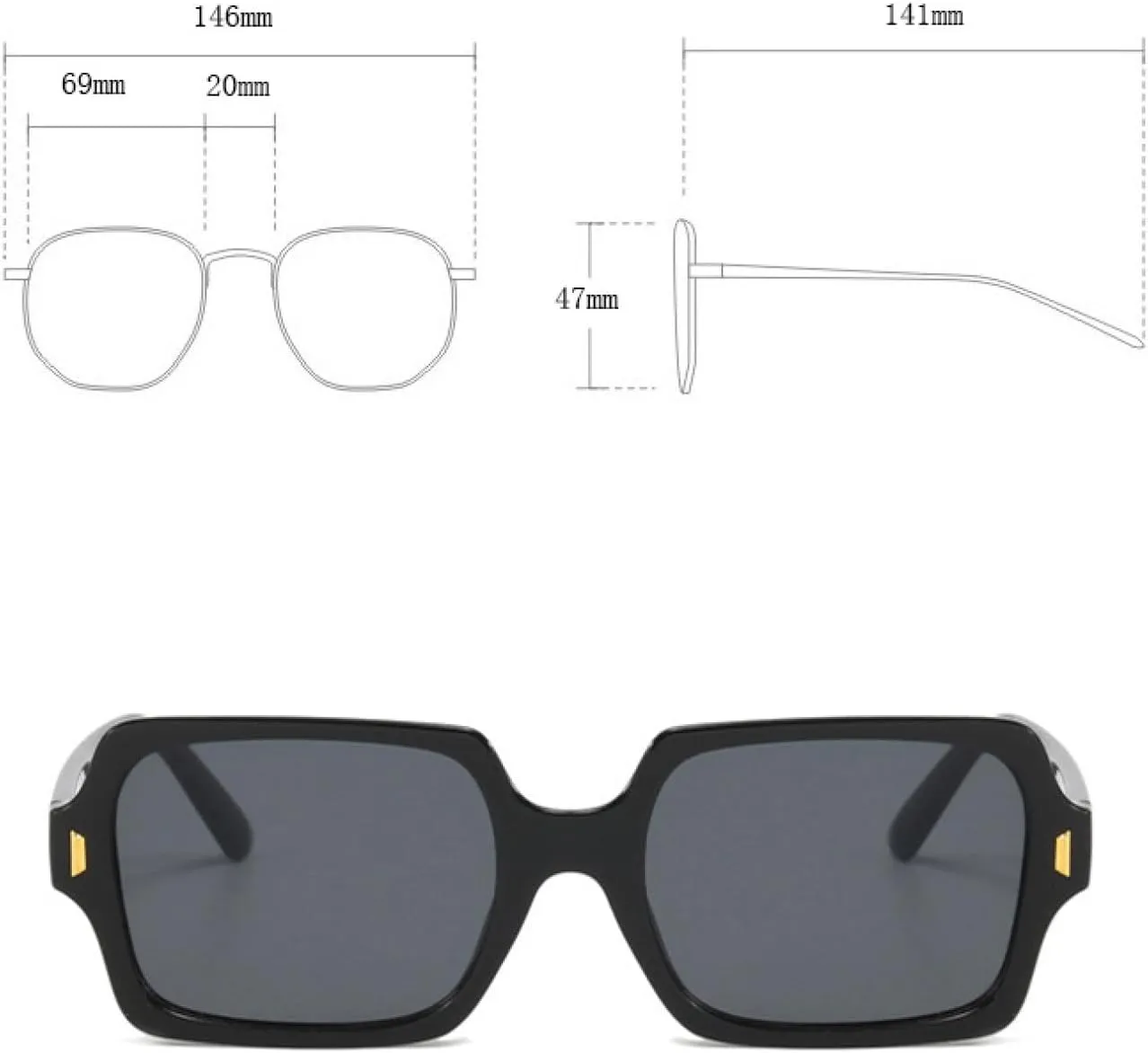 Retro Sunglasses Men Popular Oversized Spectacles Women Stylish Casual Sunshade Mirror