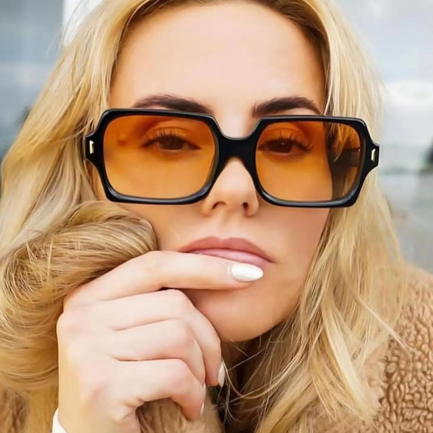 Retro Sunglasses Men Popular Oversized Spectacles Women Stylish Casual Sunshade Mirror