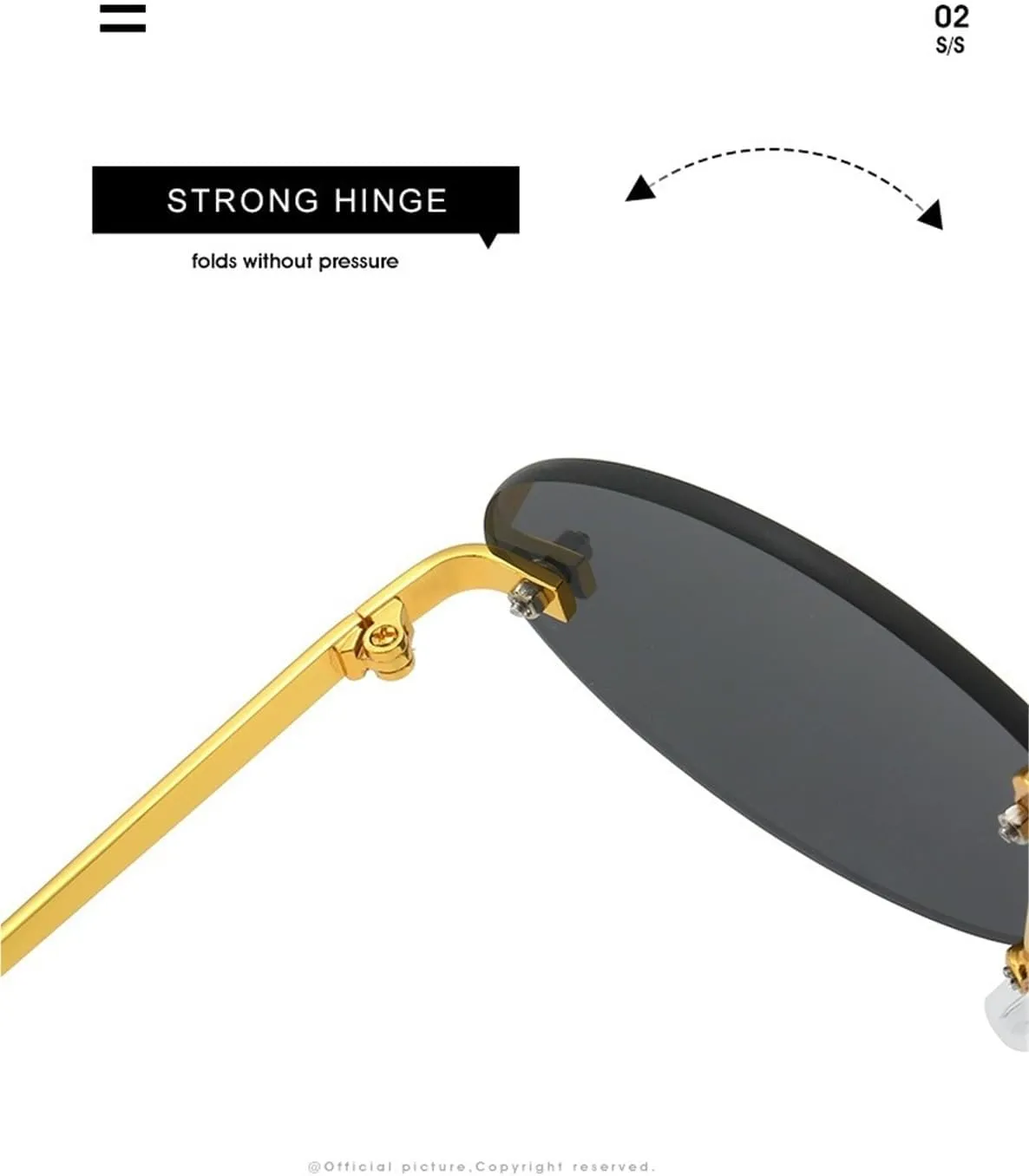 Rimless Metal Small Frame Women Sunglasses Outdoor Shopping Commuter Sun Glasses