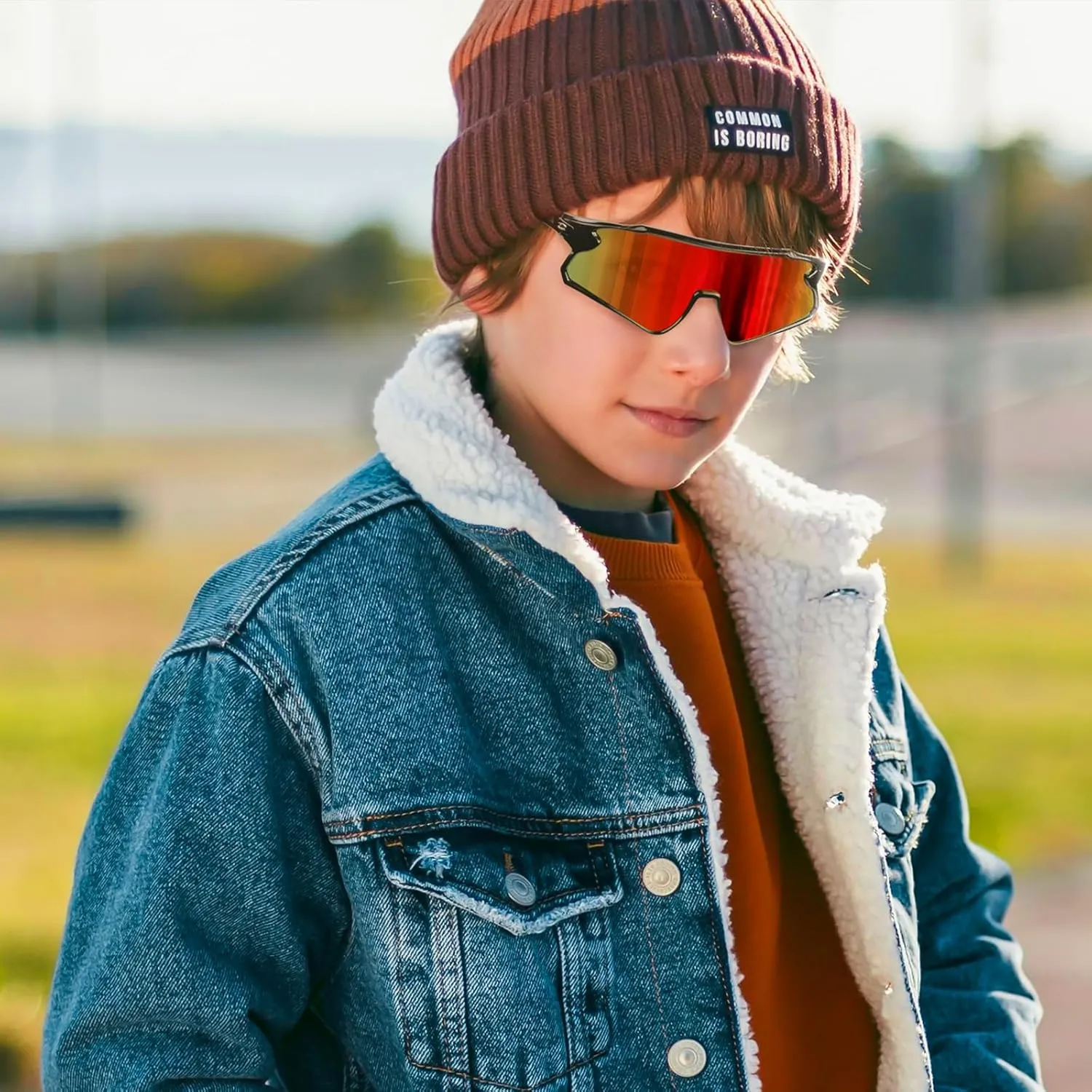 RIVBOS Youth Baseball Sunglasses for Kids(Boys&Girls) Polarized UV Protection Cycling Glasses RYS007