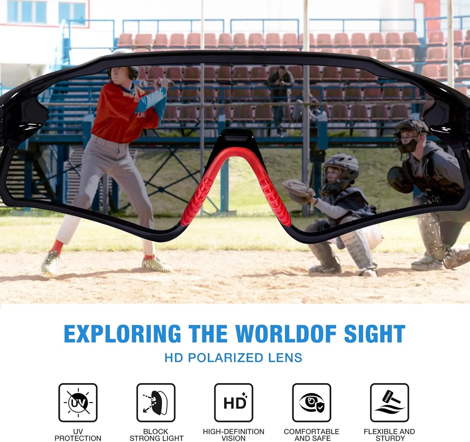 RIVBOS Youth Baseball Sunglasses for Kids(Boys&Girls) Polarized UV Protection Cycling Glasses RYS007