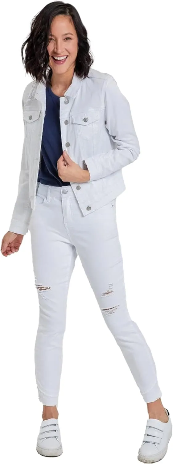Royalty by YMI Royalty for Me Women's High Rise Skinny Ankle Jean with Double Frayed Hem Sustainable