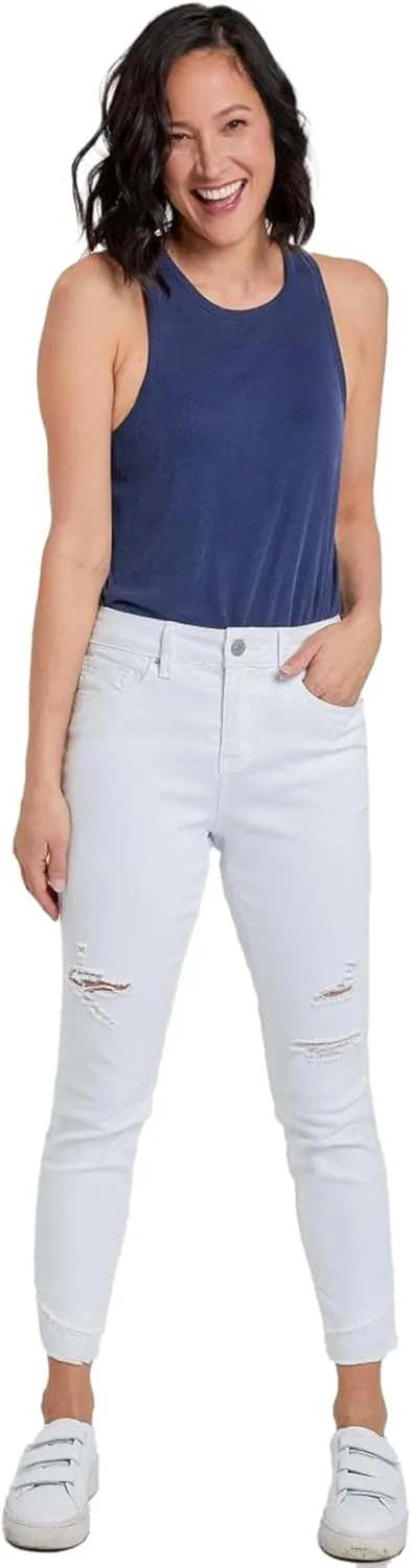 Royalty by YMI Royalty for Me Women's High Rise Skinny Ankle Jean with Double Frayed Hem Sustainable