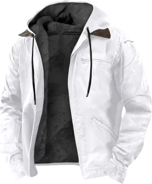 RTRDE Mens Winter Jacket Zip Up Sweatshirts Fleece Jackets Thick Sherpa Lined Hoodie Coats Outwear Jacket, S-8XL