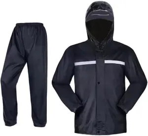 RUVOO Rain Poncho Waterproof Raincoat Suits Rain Gear Cycling Rain Coats Cover Men Rain Poncho Jacket Rain Coat (Color : Black, Size : M)