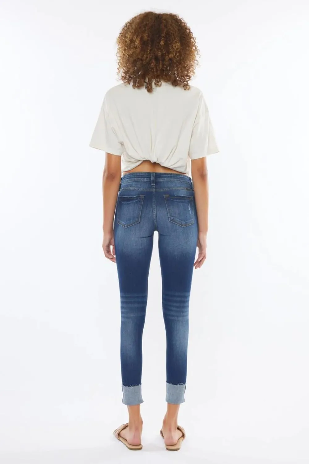 SALT TREE Kancan - Women's Low Rise Super Skinny Jeans - Distressed - KC8245-NV