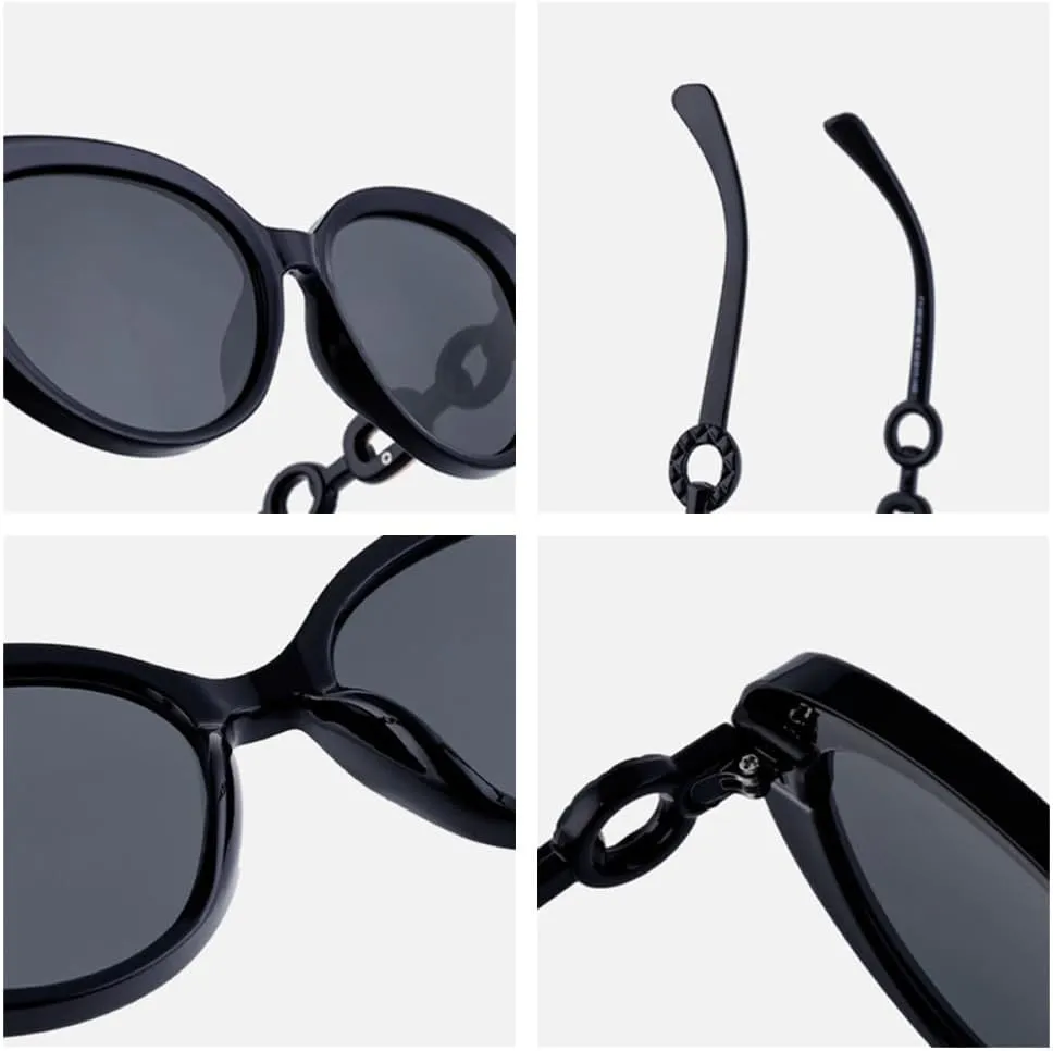Sexy Ladies Luxury Cat Eye Sunglasses Women For Men Vintage Punk Sun Glasses Trend Big Frame Chain Shades UV400