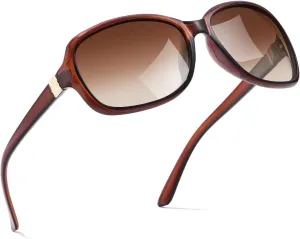 SIPHEW Polarized Sunglasses for Women | Vintage Square Sunglasses w UV400 Protection | Womens Wraparound Shade