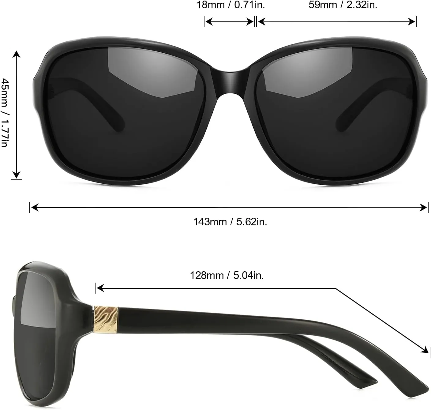 SIPHEW Polarized Sunglasses for Women | Vintage Square Sunglasses w UV400 Protection | Womens Wraparound Shade