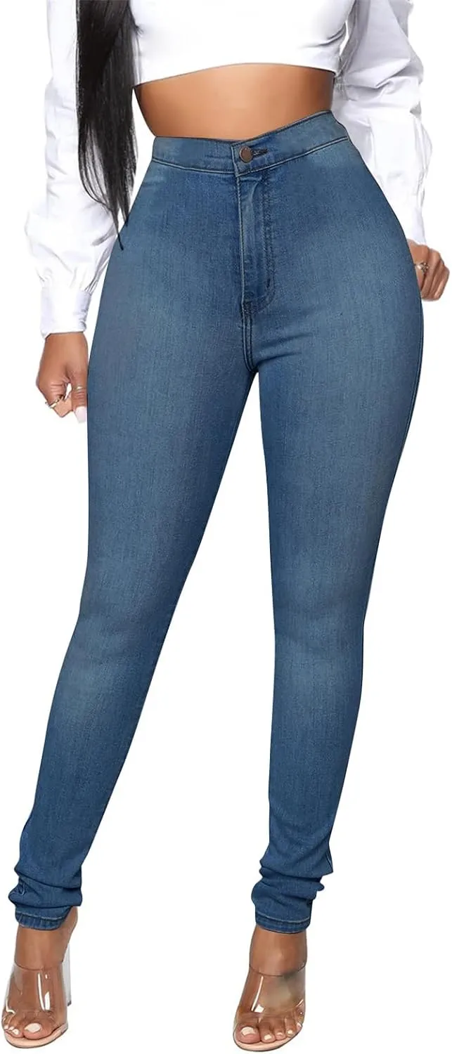 Skinny Jeans for Women High Waist Stretchy Jeans Tummy Control Butt Lifting Jeggings Trendy Plus Size Denim Pants