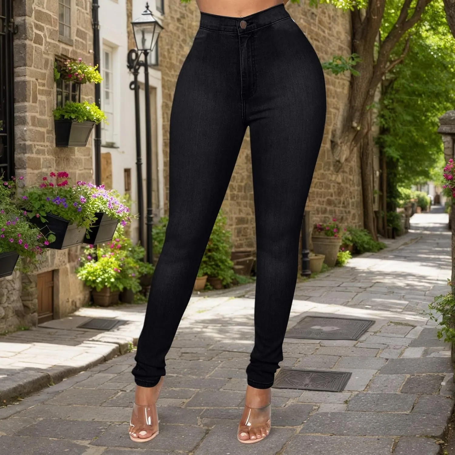 Skinny Jeans for Women High Waist Stretchy Jeans Tummy Control Butt Lifting Jeggings Trendy Plus Size Denim Pants