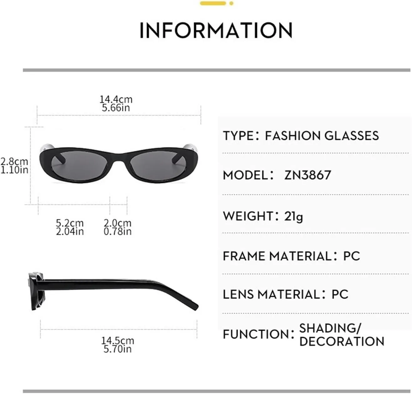 Small Frame Trendy Women Sunglasses Vacation Beach Shopping Men Sun Glasses