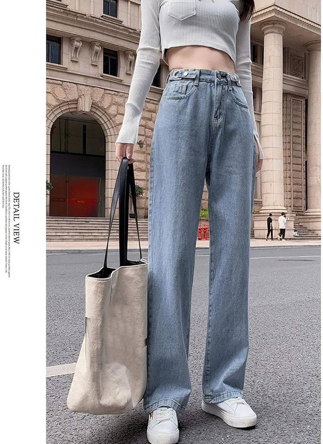 SMIDOW Women High Waisted Straight Leg Jeans Pants Bootcut Jeans Dressy Casual Denim Trousers Baggy Jeans Regular Fit